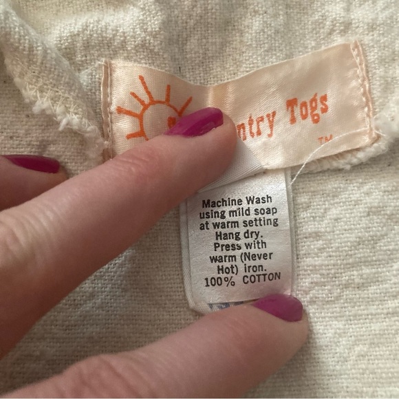 Vintage Western Geometric Fringe Top Size Small Cream - Picture 3 of 4